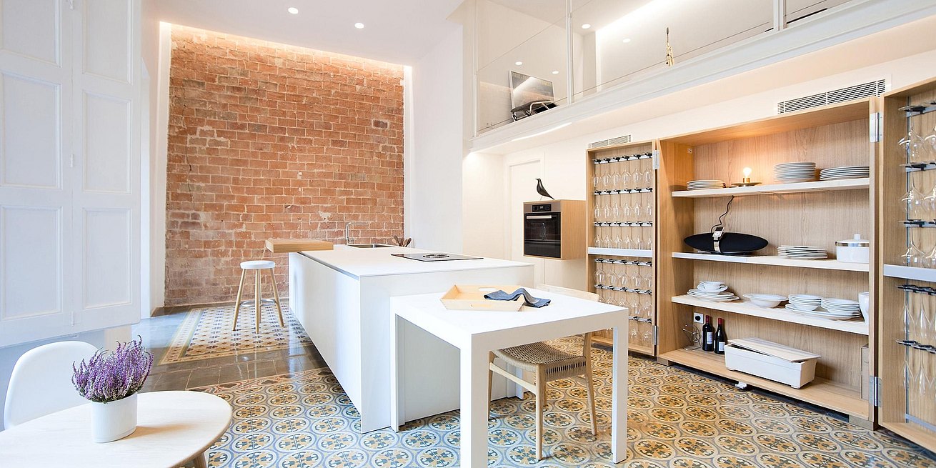  Bulthaup kitchen as a central element of the Girona apartment space.